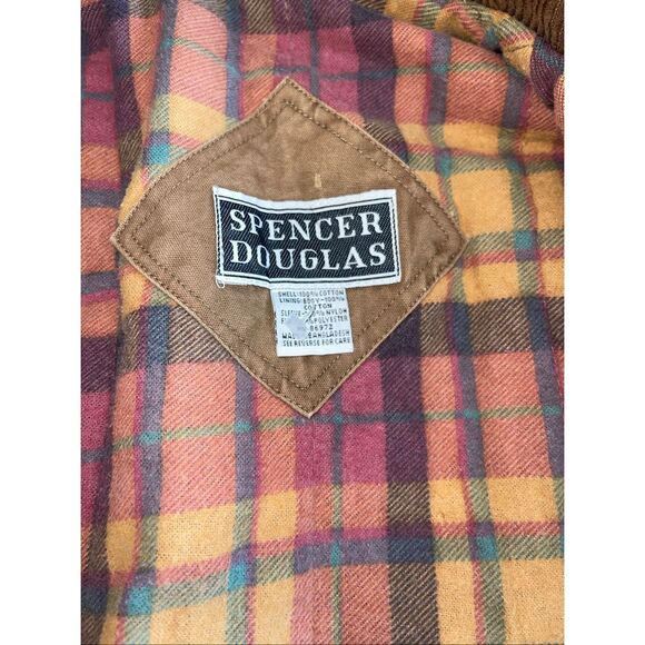 Vintage Spencer Douglas barn chore coat tan canvas with flannel lining size Smal - Picture 5 of 10
